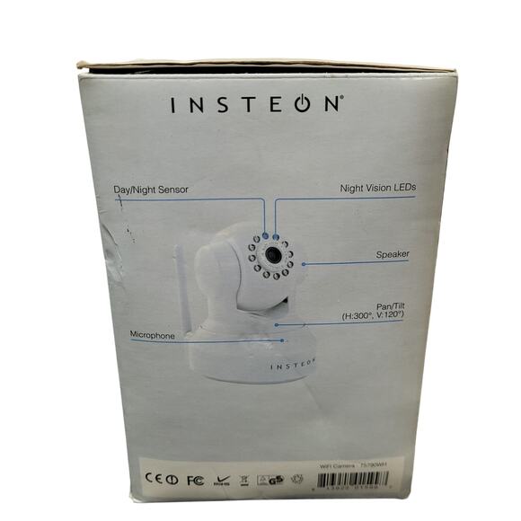 Insteon WiFi Camera Device 46 Pan Tilt Night Vision Security Device 75790WH NIB - Picture 2 of 11
